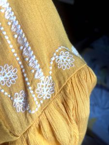 Vibrant Yellow Embroidered Dress