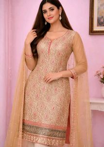 Elegant Golden heavy kurti✨️