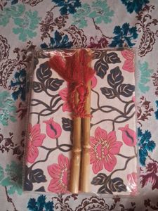 Floral Notebook with Bamboo Pen Set