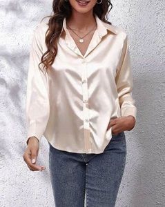 Satin Button-Up Shirt