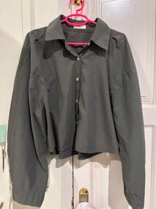 Stylish Grey Cropped Shirt