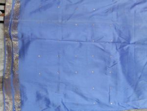 Elegant Blue Saree with Gold Border
