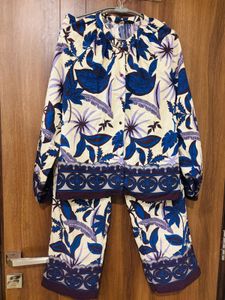 Blue Floral Printed coord set