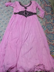 Baby Pink Gown Three Piece Set