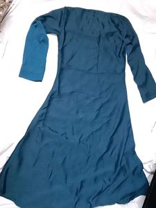 Elegant Teal Ethnic Abaya with Free