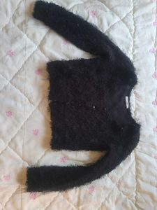 Fluffy Black Cardigan