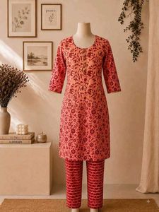 Pink Floral Kurta Set