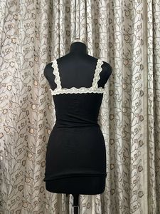 Black Mini Dress with Lace Straps