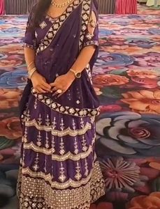 Purple Embroidered Lehenga Choli Set
