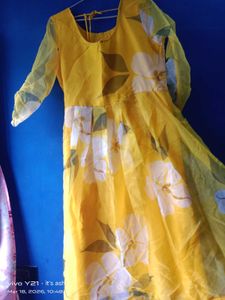 Yellow Floral Ethnic Gown