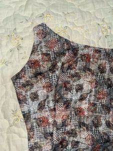 Floral Print one shoulder tie-up Kurti