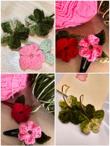 🔥 MEGA SALE OFFER 🔥Crochet Flower Hair Clips &amp; E