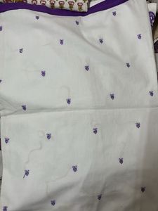Elegant Purple &amp; White Kurta Set
