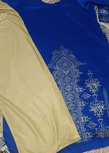 Vibrant Blue Kurta with Silver Print
