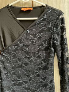 Elegant Black Soft Lace Top