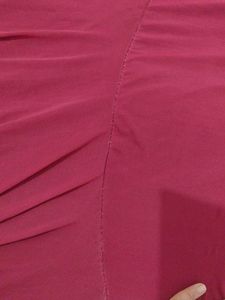 Elegant Red Ruffled Neckline Dress