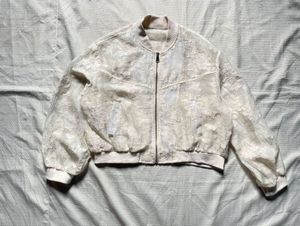 Sheer Lace Bomber Jacket