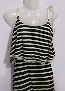 Black and White Striped Maxi Dress