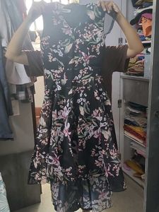 Floral Print V-Neck Dress
