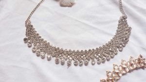 Elegant Kundan &amp; Diamond Choker Necklace Set