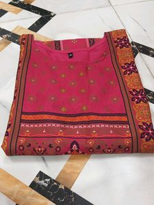Vibrant Pink Printed Kurta