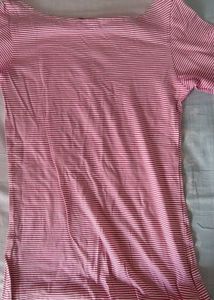 Pink And White Linning One Piece Dress