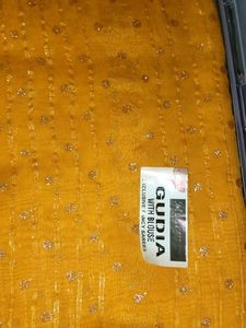 Vibrant Yellow Embellished Saree