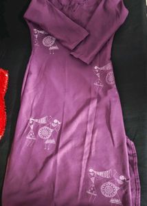 Stylish Purple Kurta Set (Size - S)