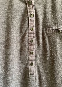 Brown Women's Long Sleeve Henley Top