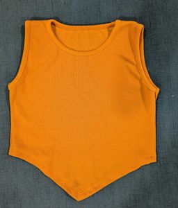 New Ribbed Orange Cropped Tank Top