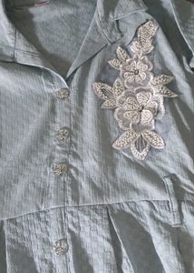 Elegant Light Blue Embellished top