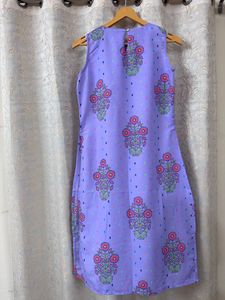 Women Mauve Printed Layered Kurta