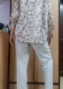 Sheer Floral Print Blouse🍂