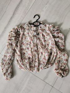 Chic Floral Puff Sleeve Top
