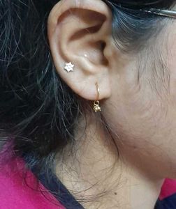 Gold Hoop Earrings with Charms
