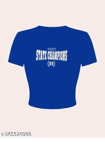 Trendy Blue Crop Top