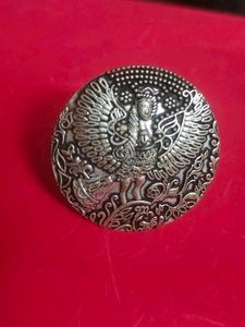 Ornate Silver-tone BOHO Ring with Phoenix Motif