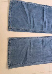 Ripped Wide Leg Denim Jeans