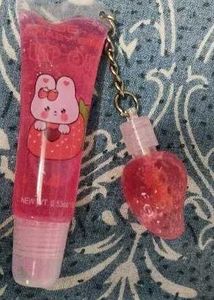 Cute Strawberry Lip Gloss Keychain