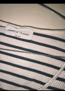 Striped Button-Up Cropped Top