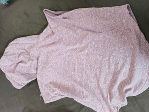 Casual Pink Sleeveless Hoodie Top
