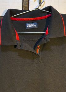 Flying Machine Black Polo T-Shirt