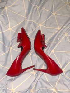 Red Patent Bow Stiletto Heels