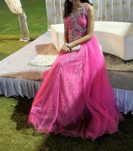 Silk And Net Pink Gown