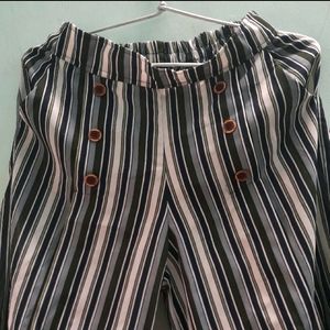👖Women Striped Loose Wide Leg Flared Pant Palazzo