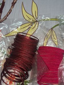 Sparkling Red & Maroon Bangles Set 2 hair band fre