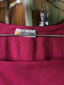 Ribbed Square Neck Long Sleeve Top