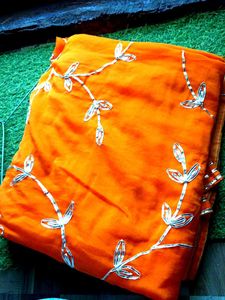 beautiful orange saree