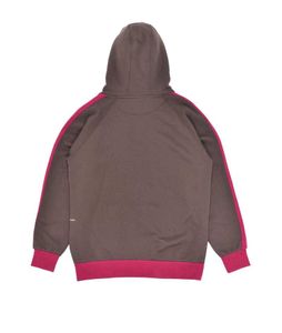 Brown Hoodie with Pink Accents