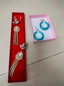 Stunning Dangle & Hoop Earrings Set